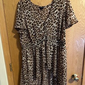 Cheetah baby doll blouse